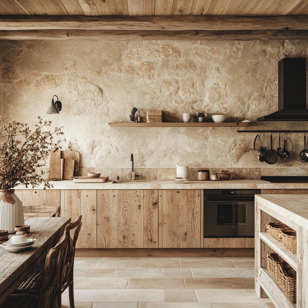 A darker Cozy Kitchen with Earthy Color Schemes